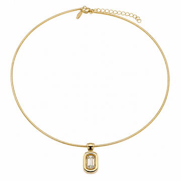 Christopher Designs 14K Yellow Gold Floating Crisscut Cushion Diamond Pendant on Omega Chain
