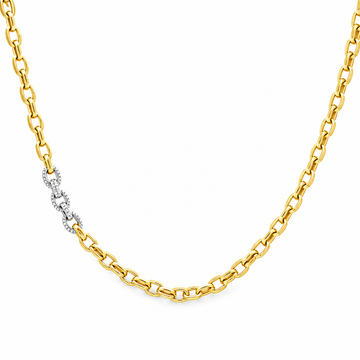 Luigi Tavanti 14K Two-Tone Diamond Link Necklace