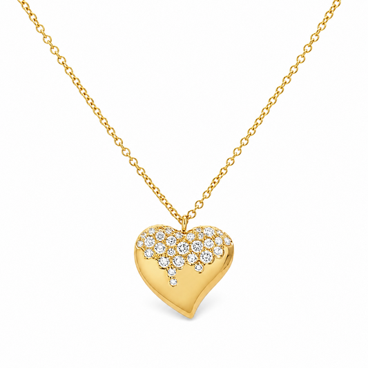 Leo Pizzo 18K Yellow Gold Diamond Heart Necklace