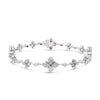 Roberto Coin 18K White Gold Love in Verona Pave Diamond Alternating Flower Bracelet