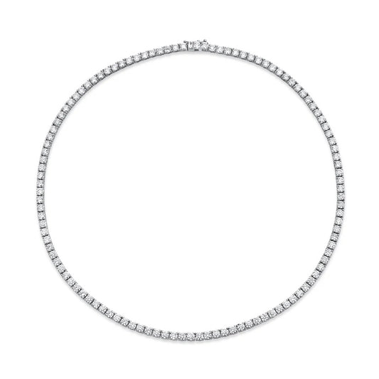 Norman Silverman 18K White Gold 5-1/2 Carat Diamond Tennis Necklace