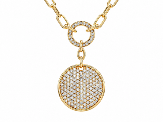 Allison Kaufman 14K Yellow Gold Diamond Circle Necklace