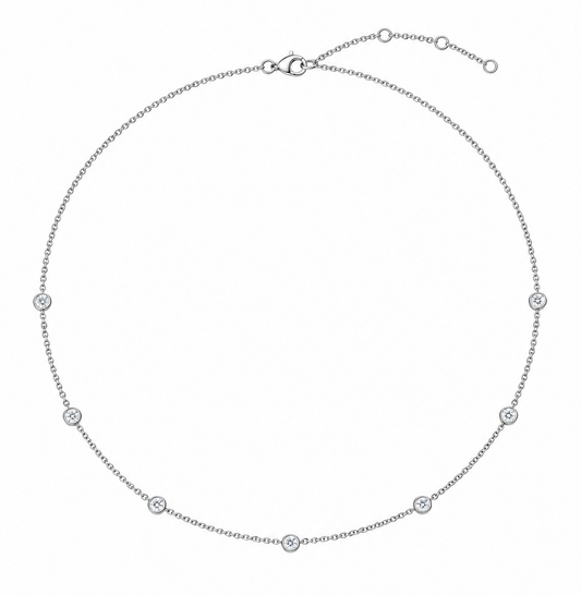 Memoire 18K White Gold 1/2 Carat Cascade 7-Stone Diamond Necklace