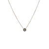 14K White Gold Diamond Necklace 18"  with 1 Round Diamond-Bezel Set