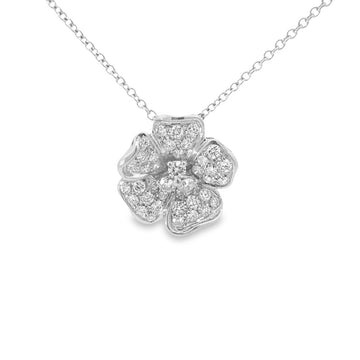 Leo Pizzo 18K White Gold Diamond Flower Necklace