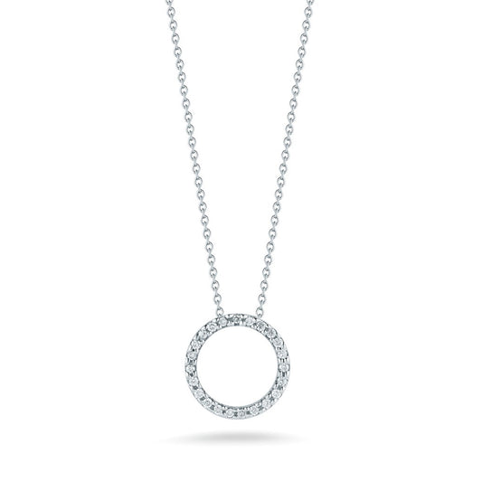 Roberto Coin 18K White Gold Tiny Treasures Diamond Circle Pendant