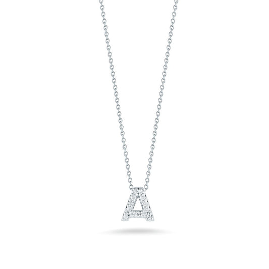 Roberto Coin 18K White Gold Tiny Treasures Love Letter Diamond "A" Pendant