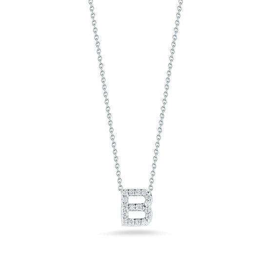Roberto Coin 18K White Gold Tiny Treasures Love Letter "B" Pendant