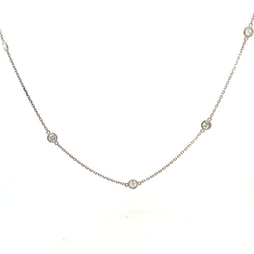 18K White Gold Diamond By The Yard Necklace 18