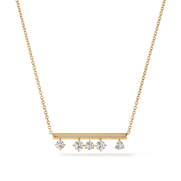Hearts On Fire 18K Yellow Gold Floating Diamond Bar Necklace