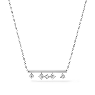Hearts On Fire 18K White Gold Floating Diamond Bar Necklace