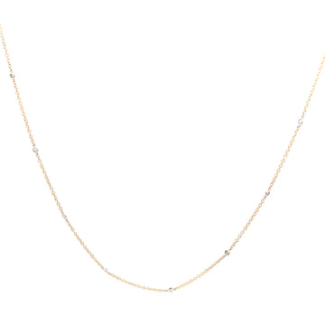 18K Two-Tone 10 Diamond Station Necklace