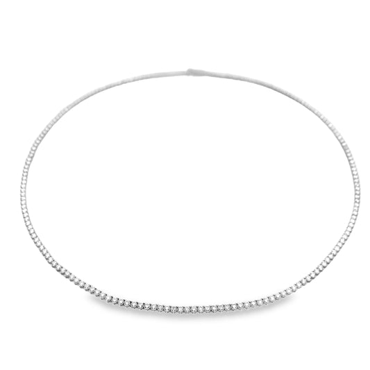 14K White Gold 20" Diamond Tennis Necklace