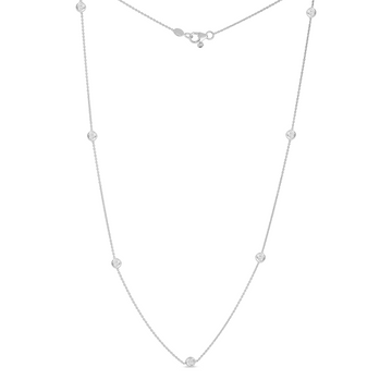 Roberto Coin 18K White Gold Diamonds By The Inch 7 Station Necklace