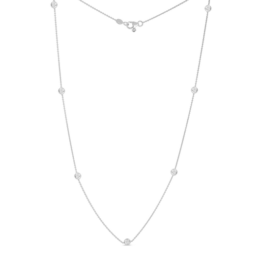 Roberto Coin 18K White Gold Diamonds By The Inch 7 Station Necklace