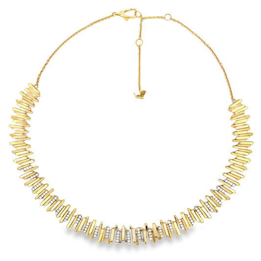 Savoia 18K Two-Tone Arena Collection Stacked Bar Diamond Necklace