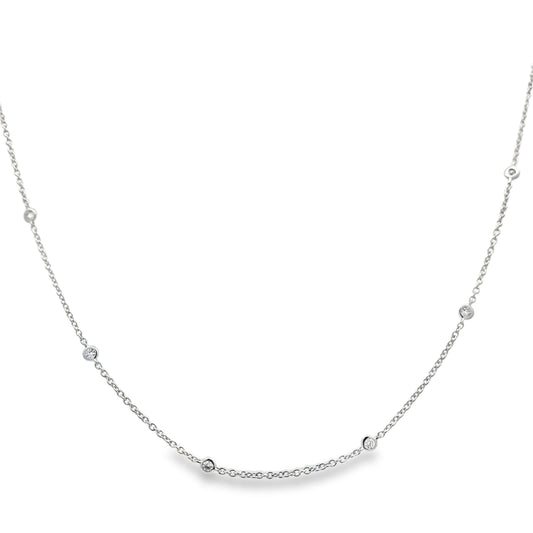18K White Gold Diamonds By The Yard Necklace