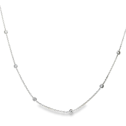 18K White Gold 3/4-Carat Diamonds By The Yard Necklace