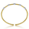 Gabriel & Co. 14K Two-Tone Pave Diamond Stations Cuff