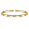 Gabriel & Co. 14K Two-Tone Pave Diamond Stations Cuff