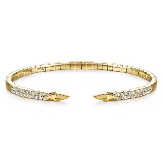 Gabriel & Co. 14K Yellow Gold Diamond Spear Bangle