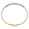 Gabriel & Co. 14K Yellow and White Gold Bujukan Diamond Bar Locking Bangle