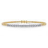 Gabriel & Co. 14K Yellow and White Gold Bujukan Diamond Bar Locking Bangle