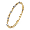 Gabriel & Co. 14K Yellow and White Gold Bujukan Diamond Station Locking Bangle