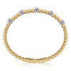 Gabriel & Co. 14K Yellow and White Gold Bujukan Diamond Station Locking Bangle