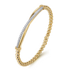 Gabriel & Co. 14K Yellow and White Gold Bujukan Diamond Bar Locking Bangle