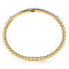 Gabriel & Co. 14K Yellow and White Gold Bujukan Diamond Bar Locking Bangle
