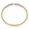 Gabriel & Co. 14K Yellow Gold Bujukan Diamond Circle Open Bangle