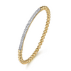Gabriel & Co. 14K Yellow Gold Bujukan Pave Diamond Bar Locking Bangle