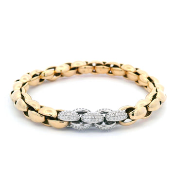 Luigi Tavanti 18K Two-Tone Large Diamond Accent Stretch Link Bracelet