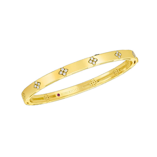 Roberto Coin "Love in Verona" 18K Yellow Gold Diamond Bangle