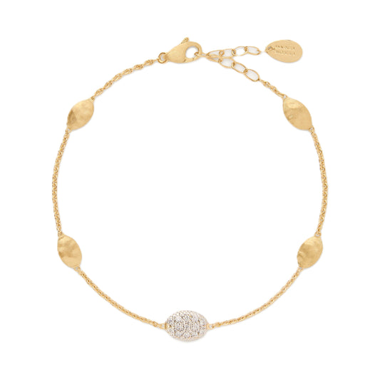 Marco Bicego 18K "Siviglia" Small Bean Bracelet with Diamond Accent
