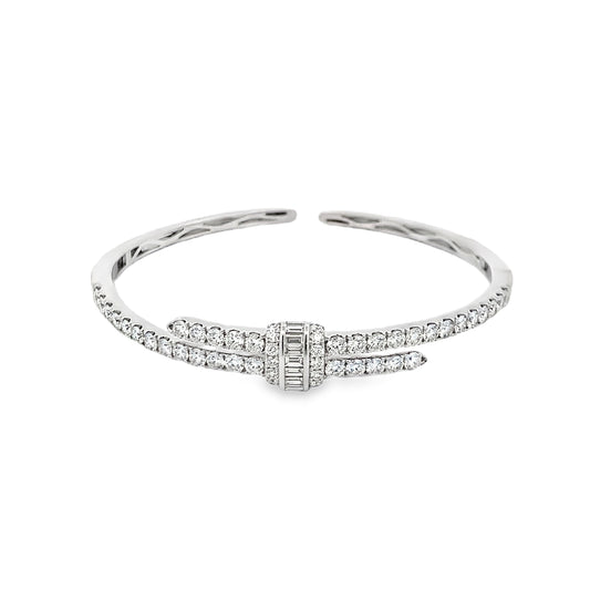 Damaso 18K White Gold Diamond Bangle