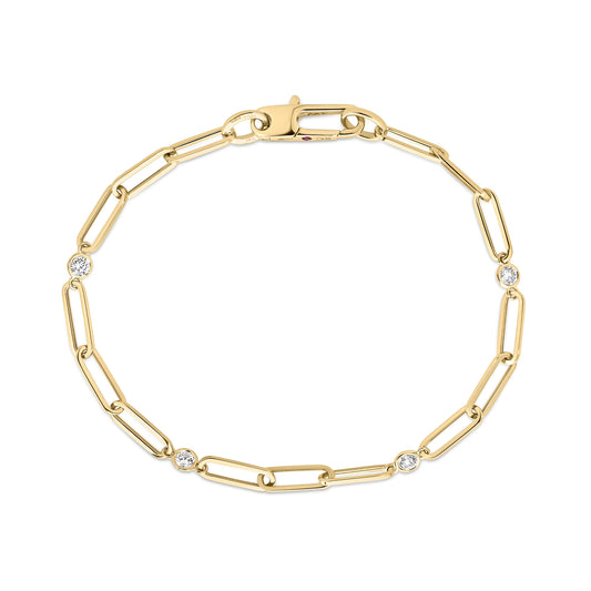 Roberto Coin 18K Yellow Gold Diamond Oro Classic Bracelet 7"