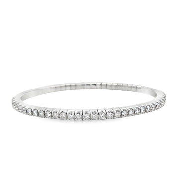 14K White Gold Diamond Stretchable Tennis Bracelet