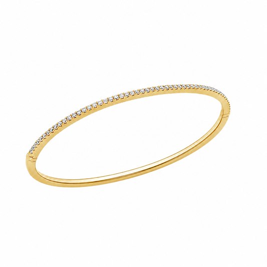 18K Yellow Gold Diamond Bangle Bracelet