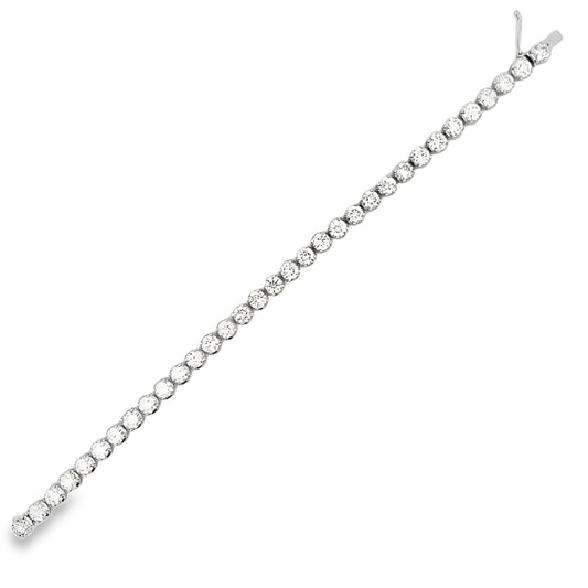 18K White Gold 10 Carat Diamond Tennis Bracelet 7"