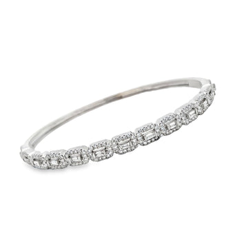 18K White Gold 1.5 Carat Diamond Bangle Bracelet