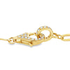 18K Yellow Gold Paperclip Link Bracelet with Diamond Clasp