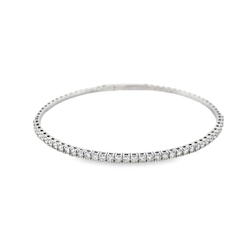 18K White Gold 1.5 Carat Diamond Bangle