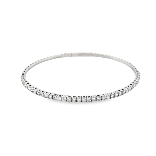 18K White Gold 1.5 Carat Diamond Bangle