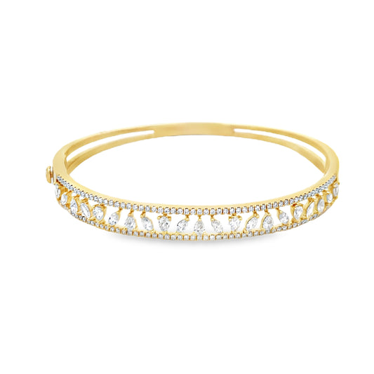 18K Yellow Gold Diamond Bangle Bracelet