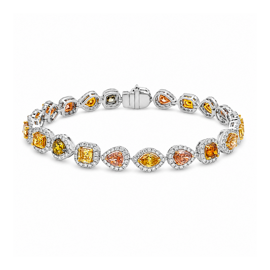 18K Tri-Tone Fancy Color Diamond Bracelet