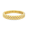 Luigi Tavanti 14K Yellow Gold Stretchable 3-Row Diamond Bangle Bracelet