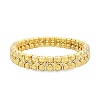 Luigi Tavanti 14K Yellow Gold Stretchable 3-Row Diamond Bangle Bracelet