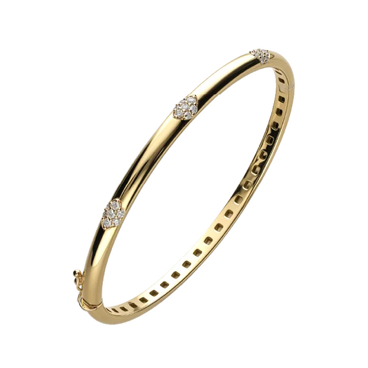 Leo Pizzo 18K Yellow Gold Diamond Bangle Bracelet